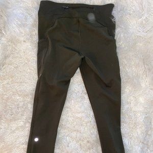 lululemon olive green leggings size 6